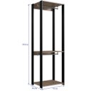 Ver imagem 3 de Closet Modulado 60x45x183cm com 3 Prateleiras e 2 Cabideiros ProDecor em MDP Montana e Preto