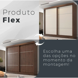 Guarda Roupa Casal 2 Portas de Correr com Espelho Trancoso - Móveis Valverde - Off White/new Canion - 3