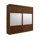 Ver imagem 2 de Guarda Roupa Casal 2 Portas de Correr com Espelho Trancoso - Móveis Valverde - Off White/new Canion