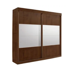 Guarda Roupa Casal 2 Portas de Correr com Espelho Trancoso - Móveis Valverde - Off White/new Canion - 2