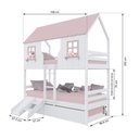 Ver imagem 3 de Treliche Casinha Encantada com Kit Escada/ Escorregador Madeira Maciça Branco/ Rosa Housin