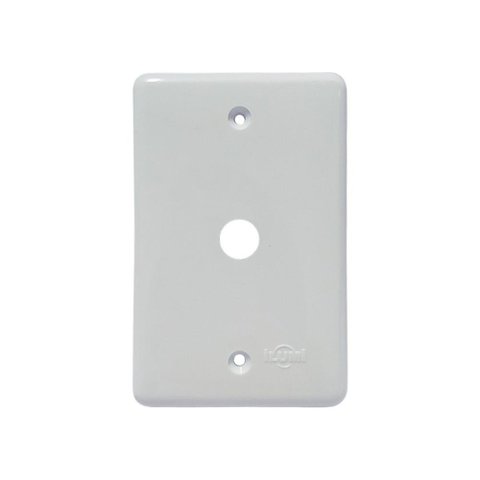 Kit 6 Placa com Furo Central Cabo com Conector Antena Branca