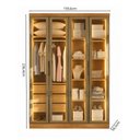 Ver imagem 3 de Guarda-Roupa Modulado Reflecta 4 Portas com LED 3 Gavetas e Nichos 100% MDF Cairo Marrom/Cinamomo