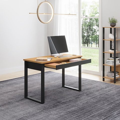 Kit Mesa Escrivaninha com Gaveta e Estante Nicho 100% Mdf