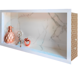 Nicho Porcelanato Banheiro Branco Polido Original 60x32cm - 3