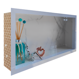 Nicho Porcelanato Banheiro Branco Polido Original 60x32cm - 6