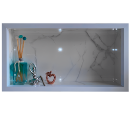 Nicho Porcelanato Banheiro Branco Polido Original 60x32cm - 2