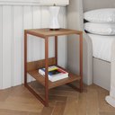 Ver imagem 1 de Mesa Cabeceira Lateral de Cama Industrial Amêndoa Tókio Base Cobre