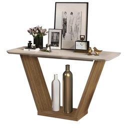 Aparador Lotus Tampo Chanfrado Curvo Carvalho Europeu/Creme - PR Móveis - 1