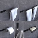 Ver imagem 1 de Kit Acessórios Para Banheiro Cromado e Preto Empire 5 peças