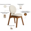 Ver imagem 5 de Cadeira para Sala de Jantar Cozinha Estofada Rattan Ibis L02 Linho Champagne - Lyam Decor