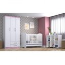 Ver imagem 3 de Quarto Infantil com Guarda-Roupa 3 Portas Berço Mini Cama e Organizador Mariana Espresso Móveis