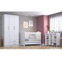 Ver imagem 1 de Quarto Infantil com Guarda-Roupa 3 Portas Berço Mini Cama e Organizador Mariana Espresso Móveis