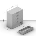 Ver imagem 3 de Cômoda Organizadora 90cm com 5 Gavetas 240840 Linha Lisboa Politorno Móveis