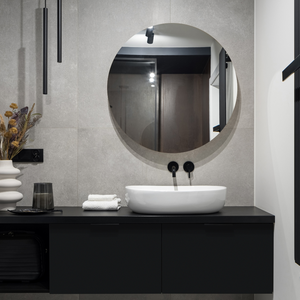 Espelho de Vidro 40cm Redondo Decorativo Banheiro Sala