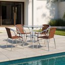 Ver imagem 1 de Conjunto Pool Mesa e 4 Cadeiras Alumínio Fibra Área Gourmet Acesse Móveis