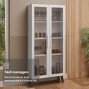 Ver imagem 5 de Cristaleira 70 Cm 2 Portas de Vidro com Pés Trapézio Branco/marrom Madesa