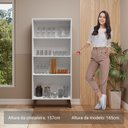 Ver imagem 4 de Cristaleira 70 Cm 2 Portas de Vidro com Pés Trapézio Branco/marrom Madesa
