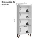 Ver imagem 3 de Cristaleira 70 Cm 2 Portas de Vidro com Pés Trapézio Branco/marrom Madesa