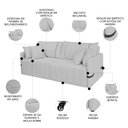 Ver imagem 3 de Sofá Cama Retrátil 240cm Essence D05 Linho Cinza/preto - Mpozenato