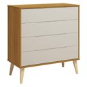 Ver imagem 6 de Quarto de Bebê 4 Portas com Cômoda Gaveteiro Elfe Retrô e Berço Americano Danny Areia Savana Acetina