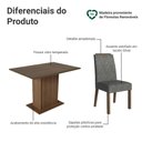 Ver imagem 4 de Conjunto Sala de Jantar Tampo de Vidro 4 Cadeiras Rustic/Silver Jasmin Madesa