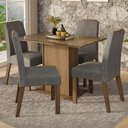 Ver imagem 1 de Conjunto Sala de Jantar Tampo de Vidro 4 Cadeiras Rustic/Silver Jasmin Madesa