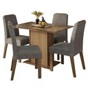 Ver imagem 2 de Conjunto Sala de Jantar Tampo de Vidro 4 Cadeiras Rustic/Silver Jasmin Madesa