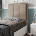 Ver imagem 2 de Cabeceira Opala Para Cama Box Solteiro 90 cm Suede - D’Rossi - Bege