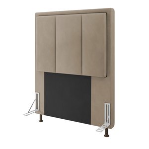 Cabeceira Opala Para Cama Box Solteiro 90 cm Suede - D'Rossi - Bege
