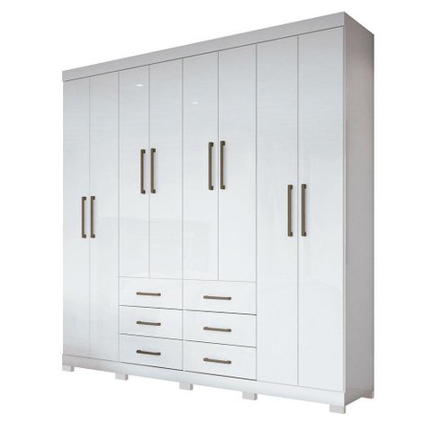 Guarda Roupa Casal 8 p Liverpool Santos Andirá Branco Branco