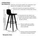 Ver imagem 5 de Banqueta Alta Preta Linea Luxo Pes de Madeira Maciça com Apoio para Os Pés 4 Unidades