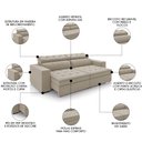 Ver imagem 3 de Sofá Retrátil Reclinável 3 Lugares 246cm Vick M22 Suede Bege - Mpozenato
