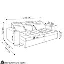 Ver imagem 4 de Sofá Retrátil Reclinável 3 Lugares 246cm Vick M22 Suede Bege - Mpozenato