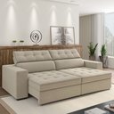 Ver imagem 2 de Sofá Retrátil Reclinável 3 Lugares 246cm Vick M22 Suede Bege - Mpozenato