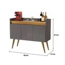 Ver imagem 4 de Aparador Buffet 3 Portas com Pés Bar Veneza Delux Retrô 90cm Cinza/nature – Jlar Móveis
