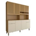 Ver imagem 1 de Cozinha Compacta Castilla 8 Portas 2 Gavetas 100% Mdf Amêndoa/off White - Panorama Móveis