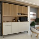Ver imagem 3 de Cozinha Compacta Castilla 8 Portas 2 Gavetas 100% Mdf Amêndoa/off White - Panorama Móveis