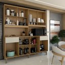 Ver imagem 2 de Cozinha Compacta Castilla 8 Portas 2 Gavetas 100% Mdf Amêndoa/off White - Panorama Móveis