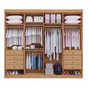Ver mais imagens de Guarda Roupa Casal 100% MDF 8 Portas 8 Gavetas com Cabideiros e Prateleiras 275x240x57cm Cinamomo
