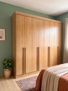 Ver imagem 1 de Guarda Roupa Casal 100% MDF 8 Portas 8 Gavetas com Cabideiros e Prateleiras 275x240x57cm Cinamomo