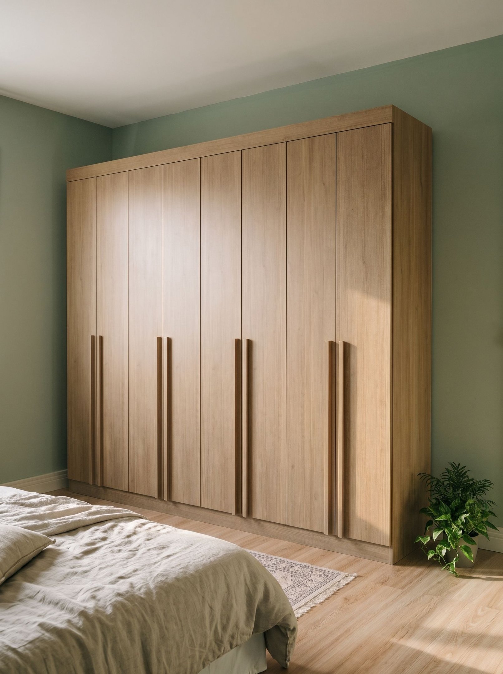 Guarda Roupa Casal 100% MDF 8 Portas 8 Gavetas com Cabideiros e Prateleiras 275x240x57cm Cinamomo