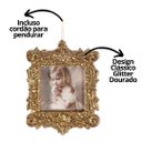 Ver imagem 4 de Kit Porta Retrato Gliter Dourado para Árvore Natal 10cm 3 Peças - Magizi