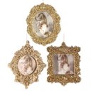 Ver imagem 1 de Kit Porta Retrato Gliter Dourado para Árvore Natal 10cm 3 Peças - Magizi
