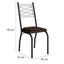 Ver imagem 4 de Kit 2 Cadeiras Aço Carbono Tubular Metálica Acabamento D-25 Luana Preto/imbuia