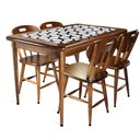 Ver imagem 1 de Mesa retangular com 4 cadeiras para sala de jantar com azulejo - Luar