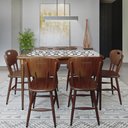 Ver imagem 4 de Mesa retangular com 4 cadeiras para sala de jantar com azulejo - Luar
