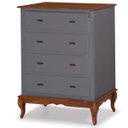 Ver imagem 1 de Cômoda de Madeira Linz 4 Gavetas 116 X 90 X 50 Cm - Cor Cinza Escuro/imbuia Glazer