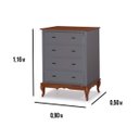 Ver imagem 2 de Cômoda de Madeira Linz 4 Gavetas 116 X 90 X 50 Cm - Cor Cinza Escuro/imbuia Glazer