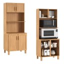 Ver imagem 7 de Armário de Cozinha Modular Freijó 4 Peças: Balcão, Aéreo, Paneleiro e Torre Quente Madeira Pinus - T
